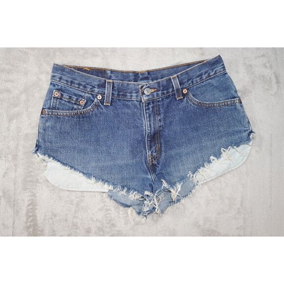Vintage Levi’s 517 High-Rise Cutoff Shorts – 90s Grunge Distressed Denim - Picture 1 of 12